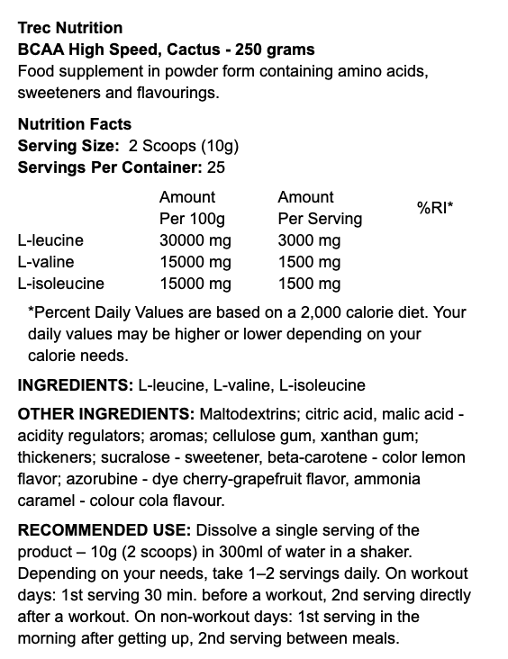 Trec Nutrition BCAA High Speed 250g